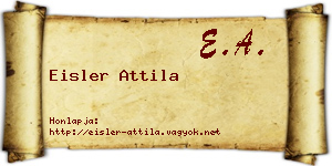 Eisler Attila névjegykártya